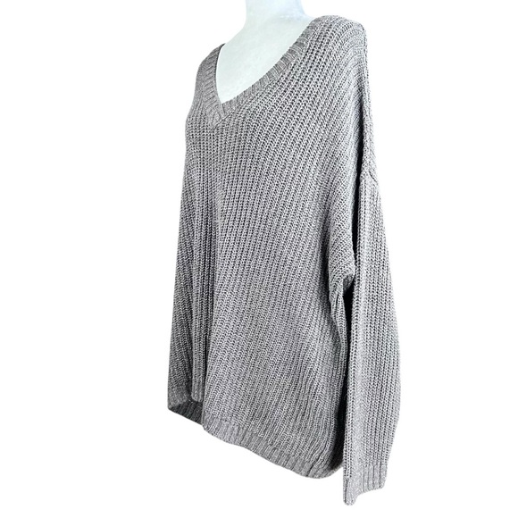 Soft Surroundings V-neck Ribbed Sweater Oversized Slouchy Cozy Relaxed - Picture 4 of 8